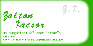 zoltan kacsor business card